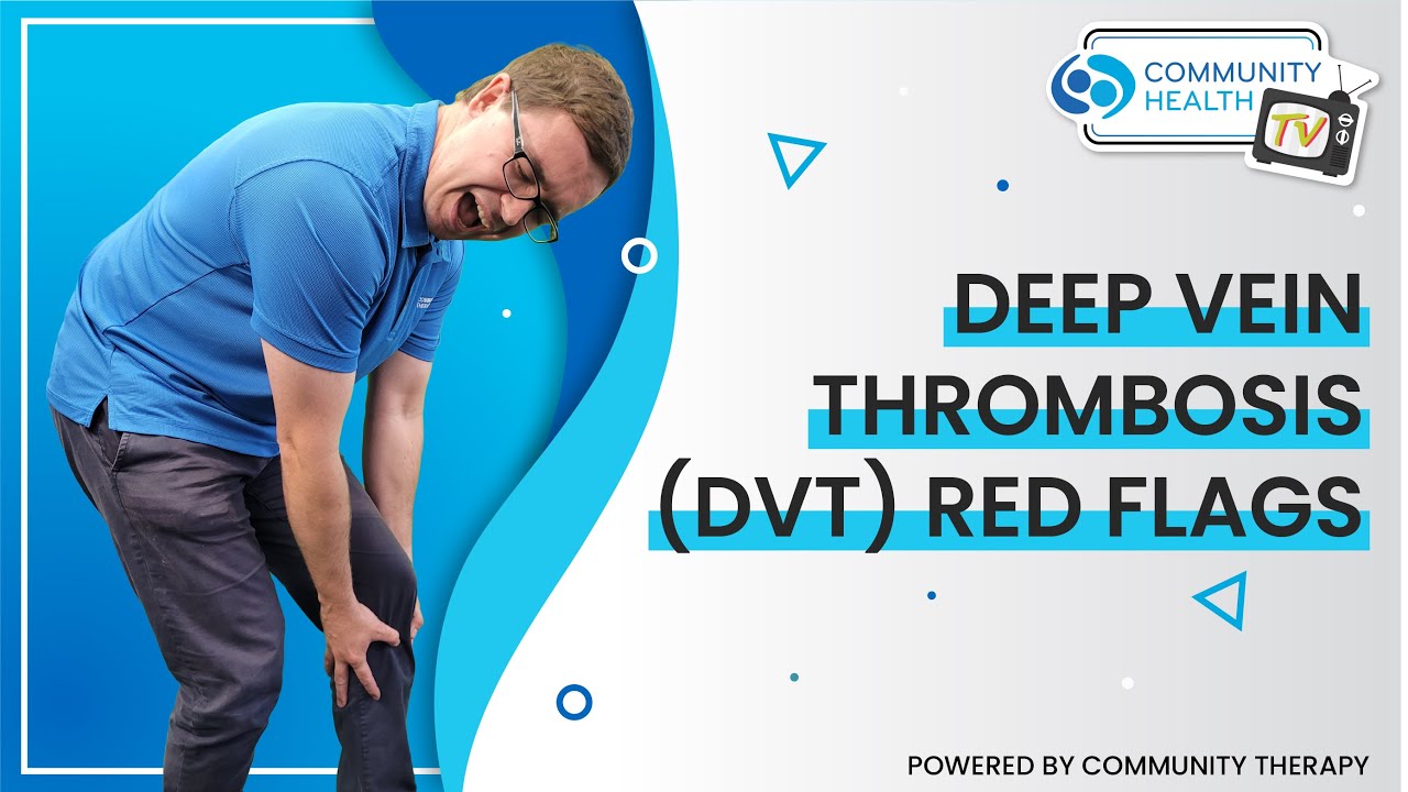 Scott leaning over clutching leg like he has deep vein thrombosis. Thumbnail for Community Health TV Episode 2