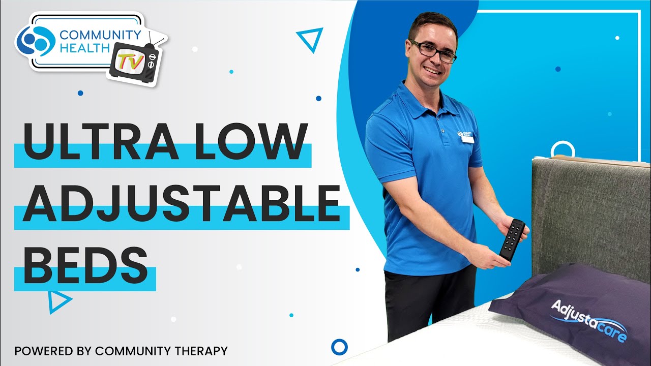 Scott standing next to the Avante Lo Lo adjsutable bed. Thumnbail for Community Health TV Episode 8