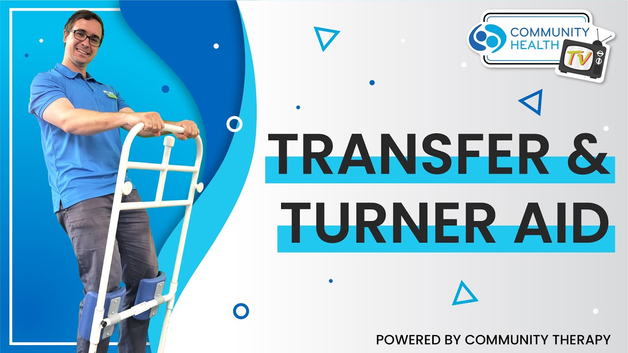 Scott standing on transfer aid equipment. Thumbnail for Transfer & Turner Aid Community Health TV episode 9
