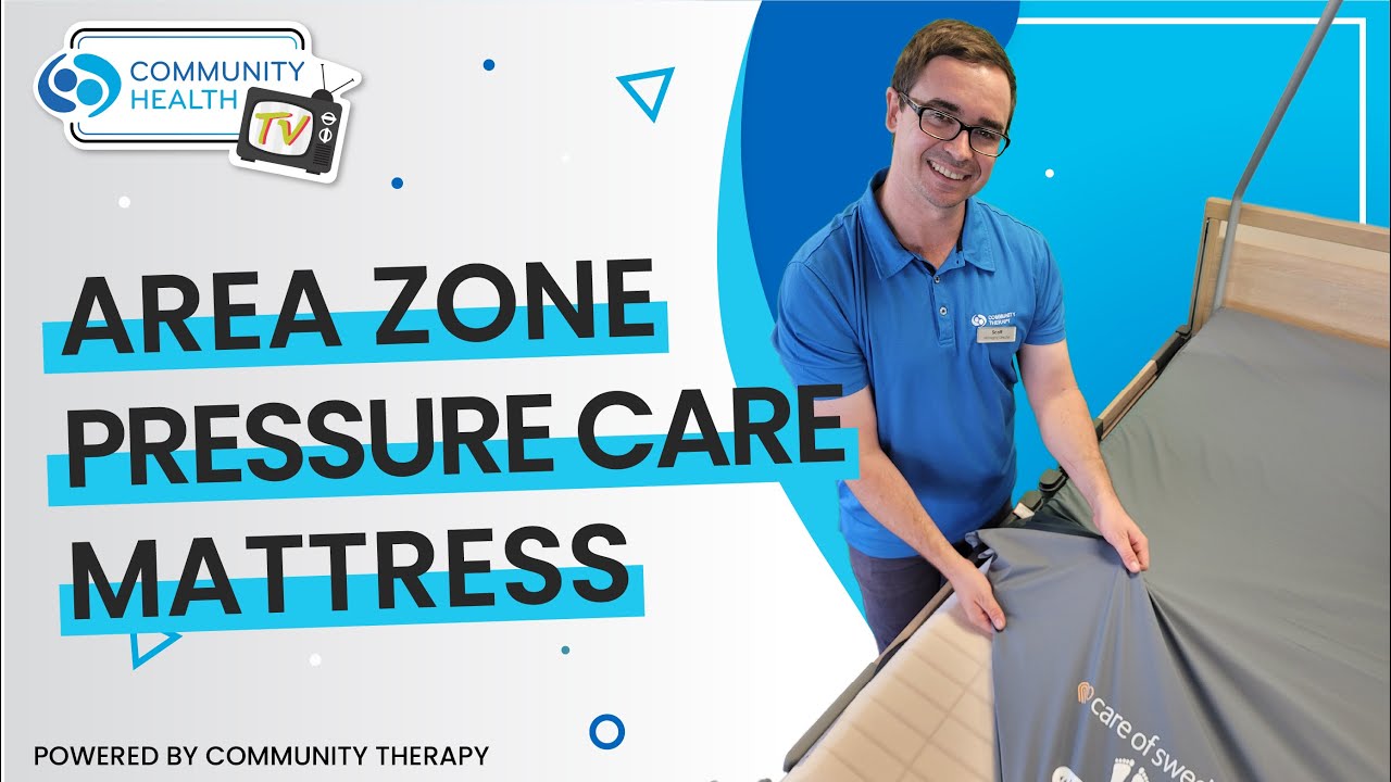 Scott standing with the Area Zone pressure care mattress, a pumpless pressure mattress