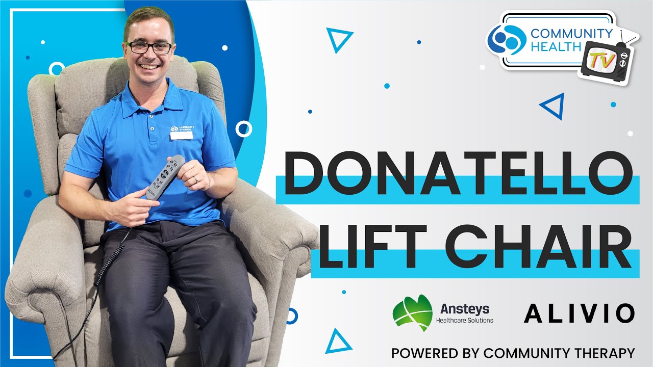 Scott sitting in a Donatell Lift Chair for the video thumbnail