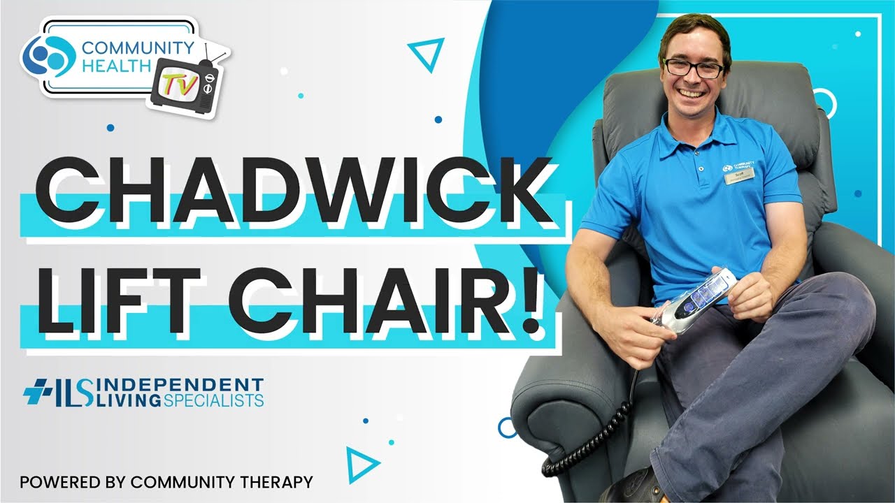 Scott sitting in the chadwick lift chair while holding a remote. Thumbnail for video
