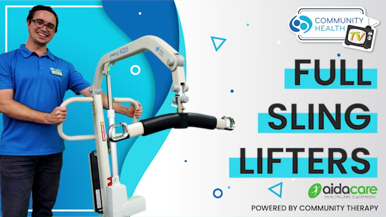 Scott standing with a full sling lifter