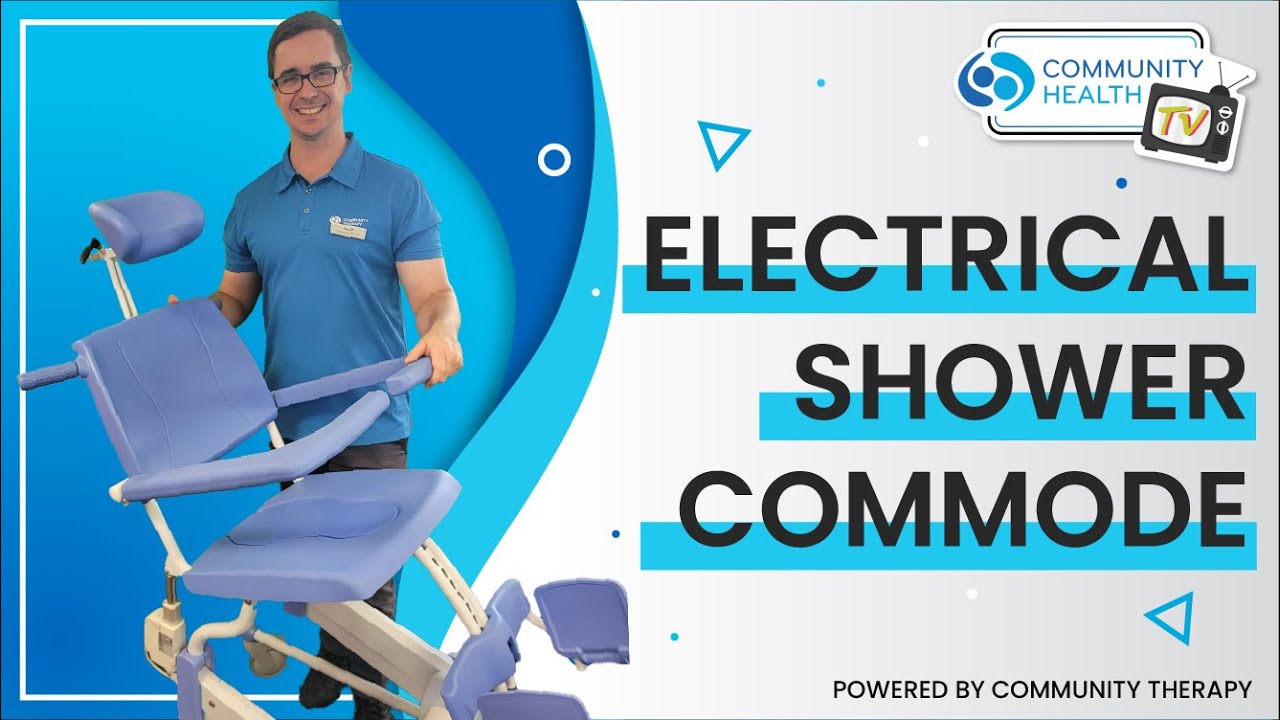 Scott holding a electrical shower commode