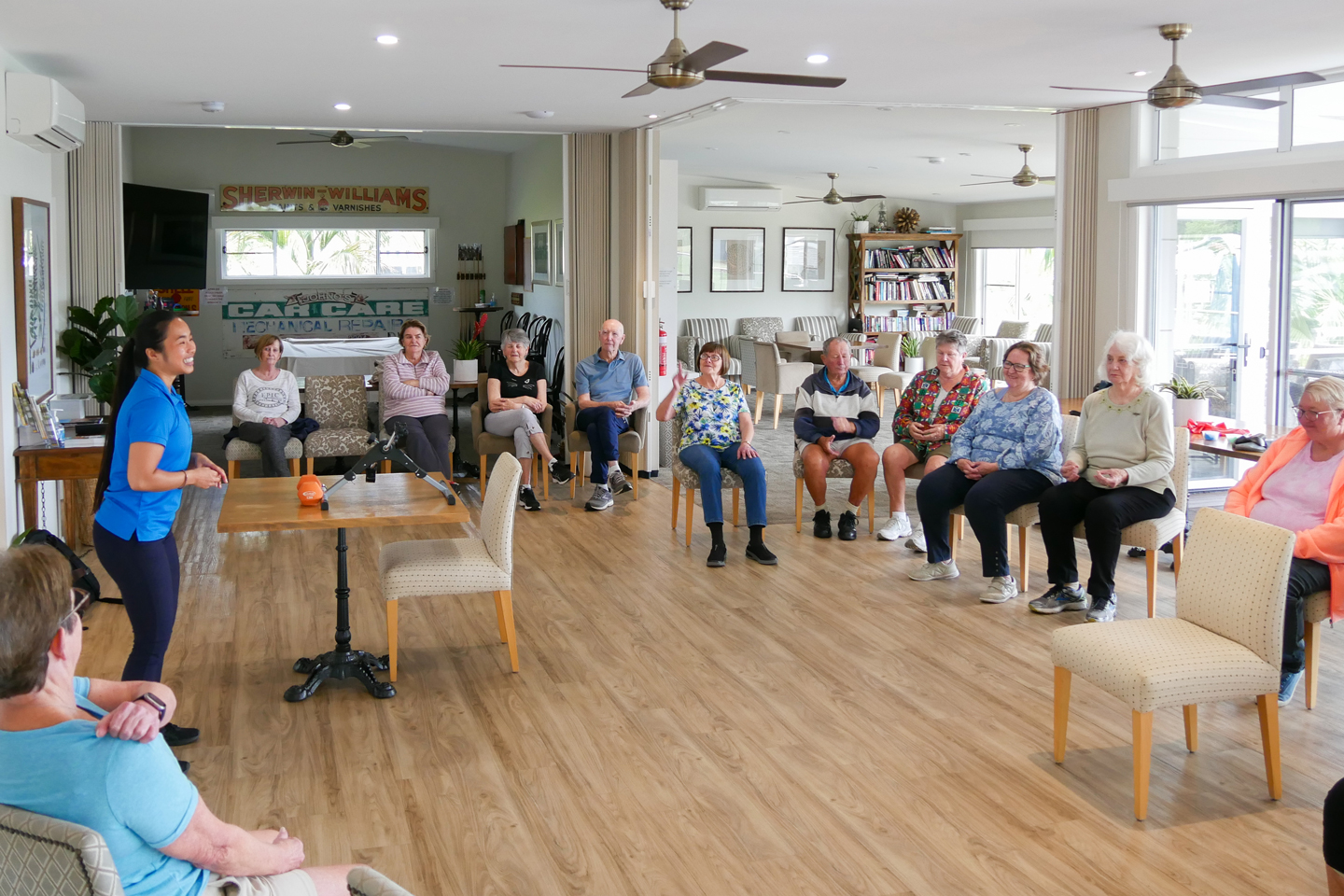 Seniors exercise group
