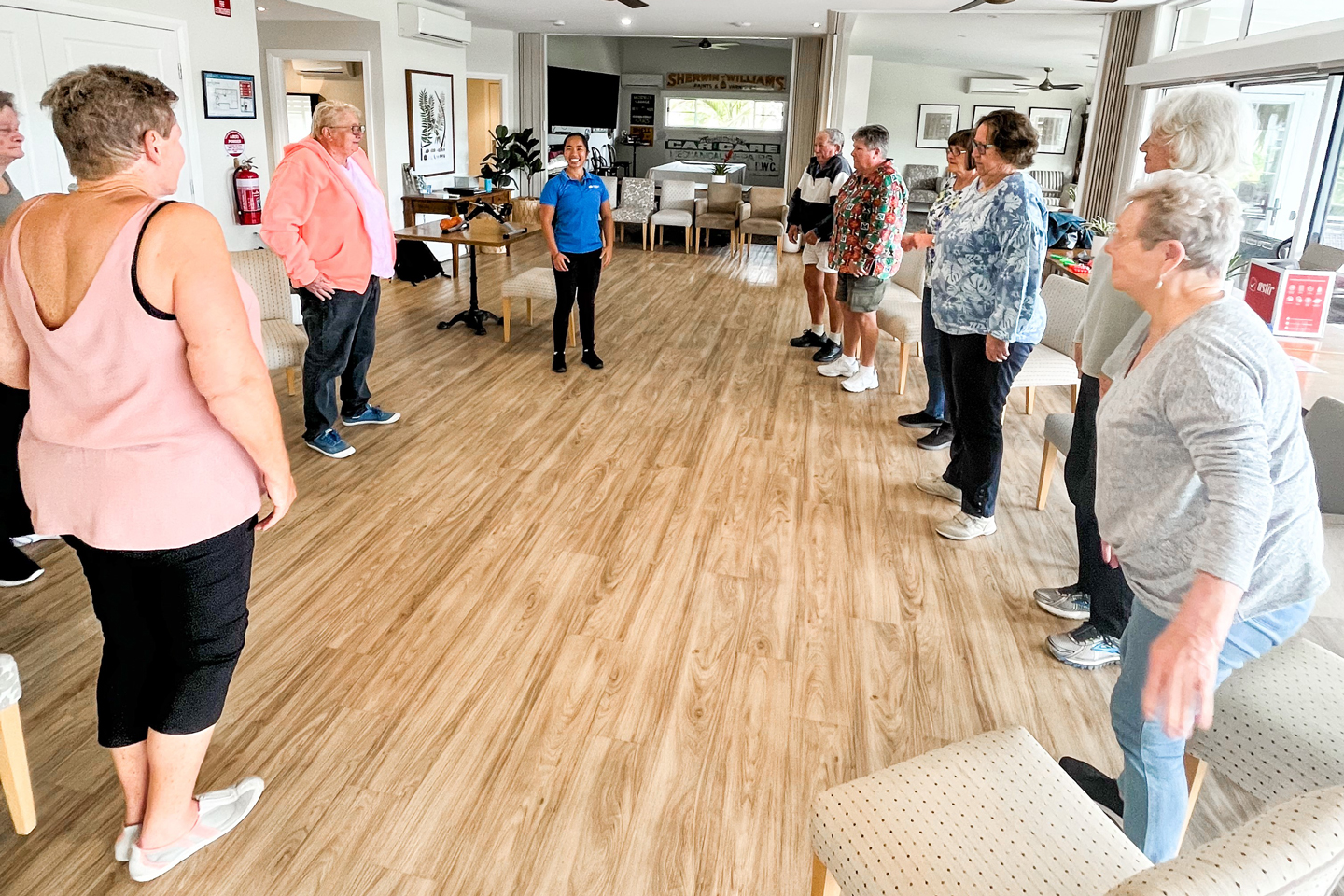 Seniors exercise group